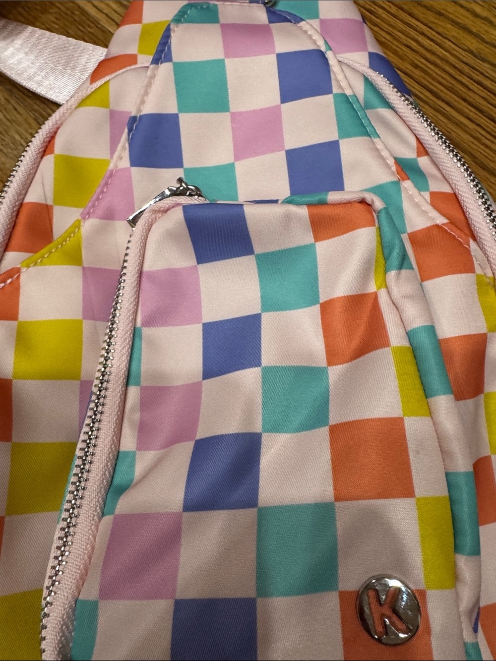 Katydid Multicolor Pastel Checkered Crossbody Sling Bag